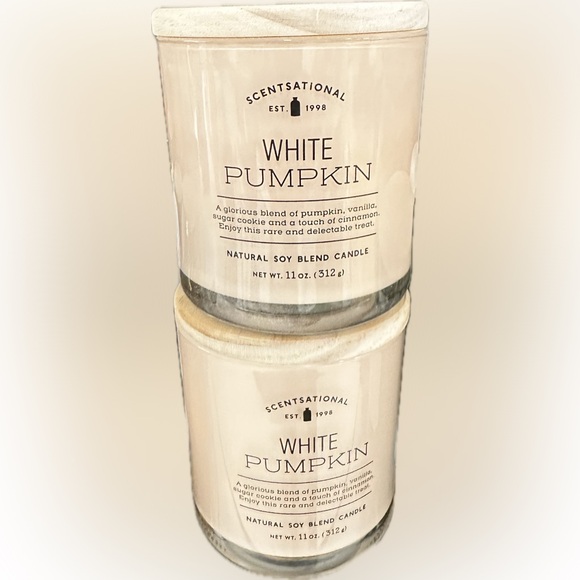 Scentsational White Pumpkin Candles/Set-2 new - Picture 1 of 4
